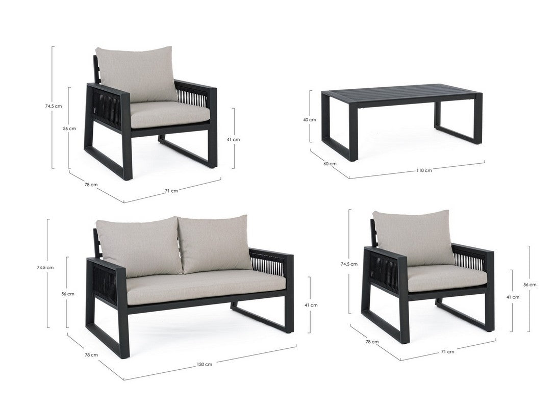 Salotto Bizzotto Collection Captiva - Antracite