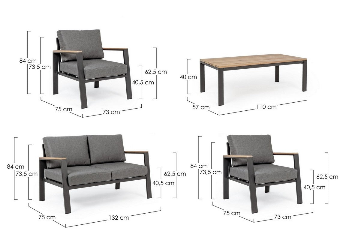 Salotto Bizzotto Collection Belmar - Antracite