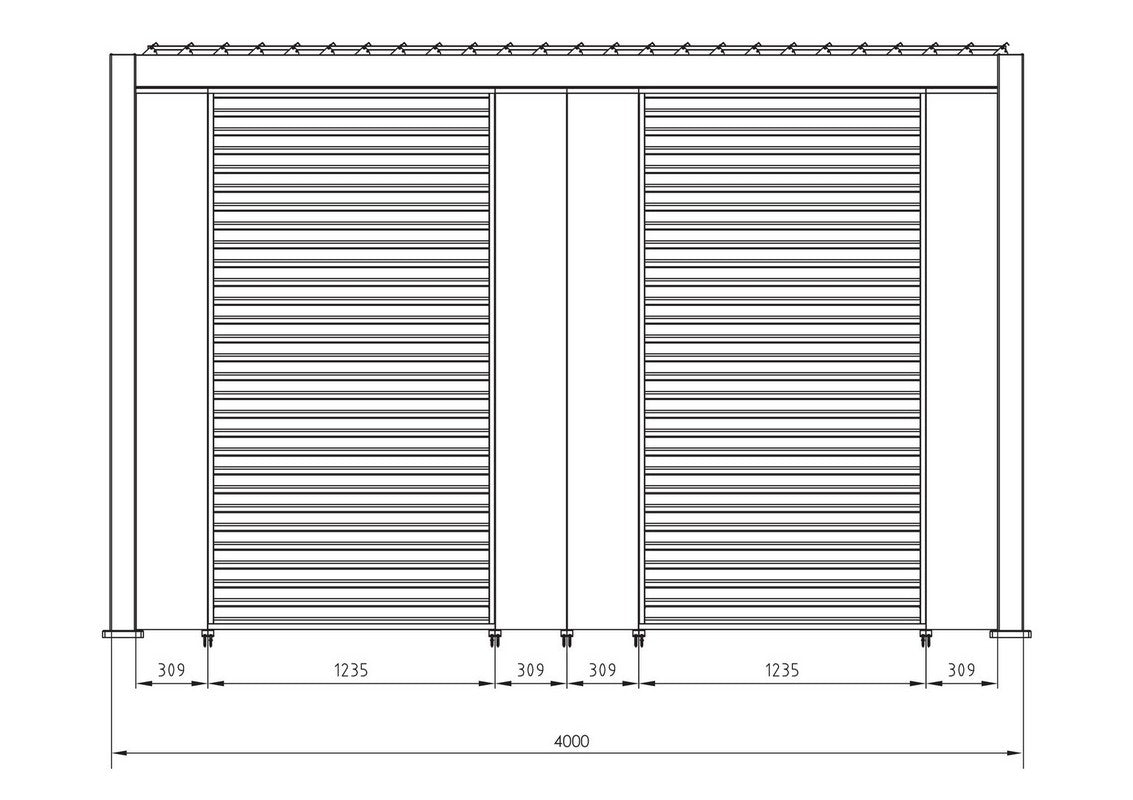 Pergola Bizzotto Collection Ocean 3x4 - Natural/Antracite