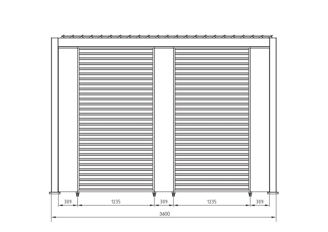 Pergola Bizzotto Collection Ocean 3,6x6 - Natural/Antracite