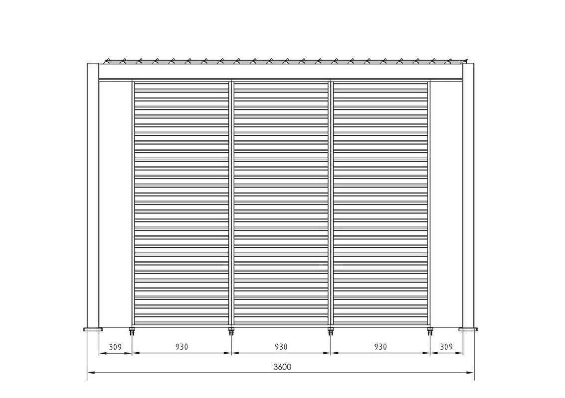 Pergola Bizzotto Collection Ocean 3,6x6 - Natural/Antracite