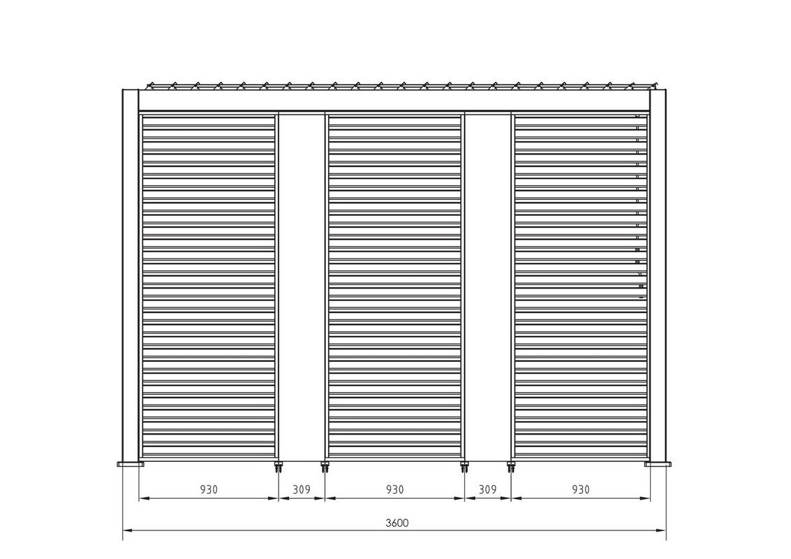 Pergola Bizzotto Collection Ocean 3,6x6 - Natural/Antracite