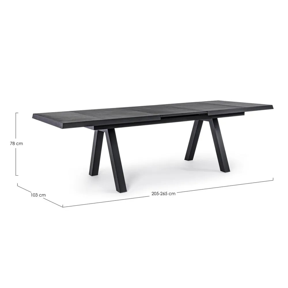 Tavolo Bizzotto Collection Krion 205/265x103 - Antracite