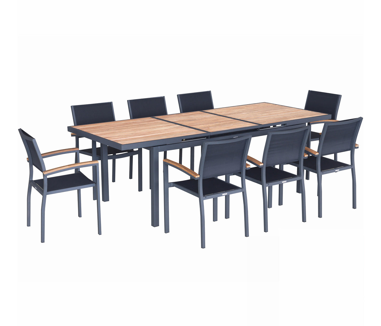 Set Completo Tavolo Allungabile Higold Collection Heck 180/240x100 + 8 Sedie