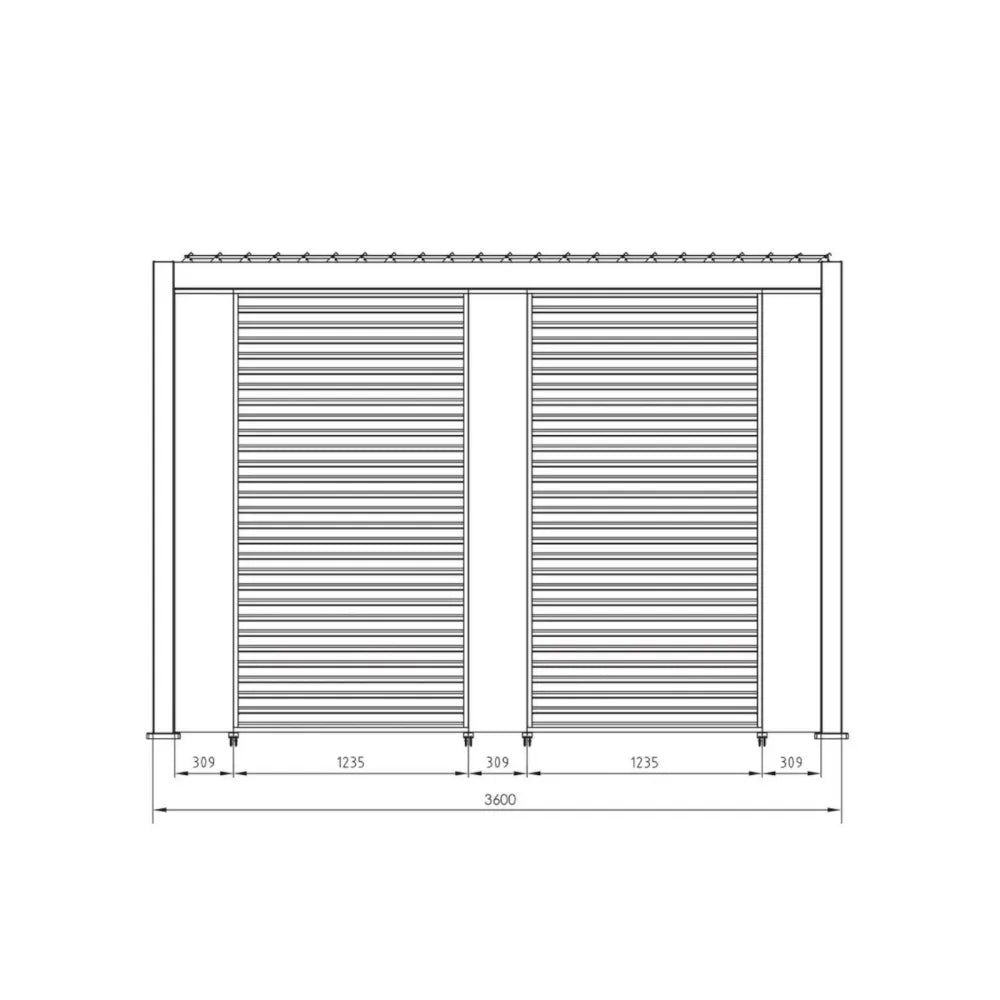 Pergola Bizzotto Collection Ocean 3.6x3.6 - Alluminio Effetto Legno/Antracite