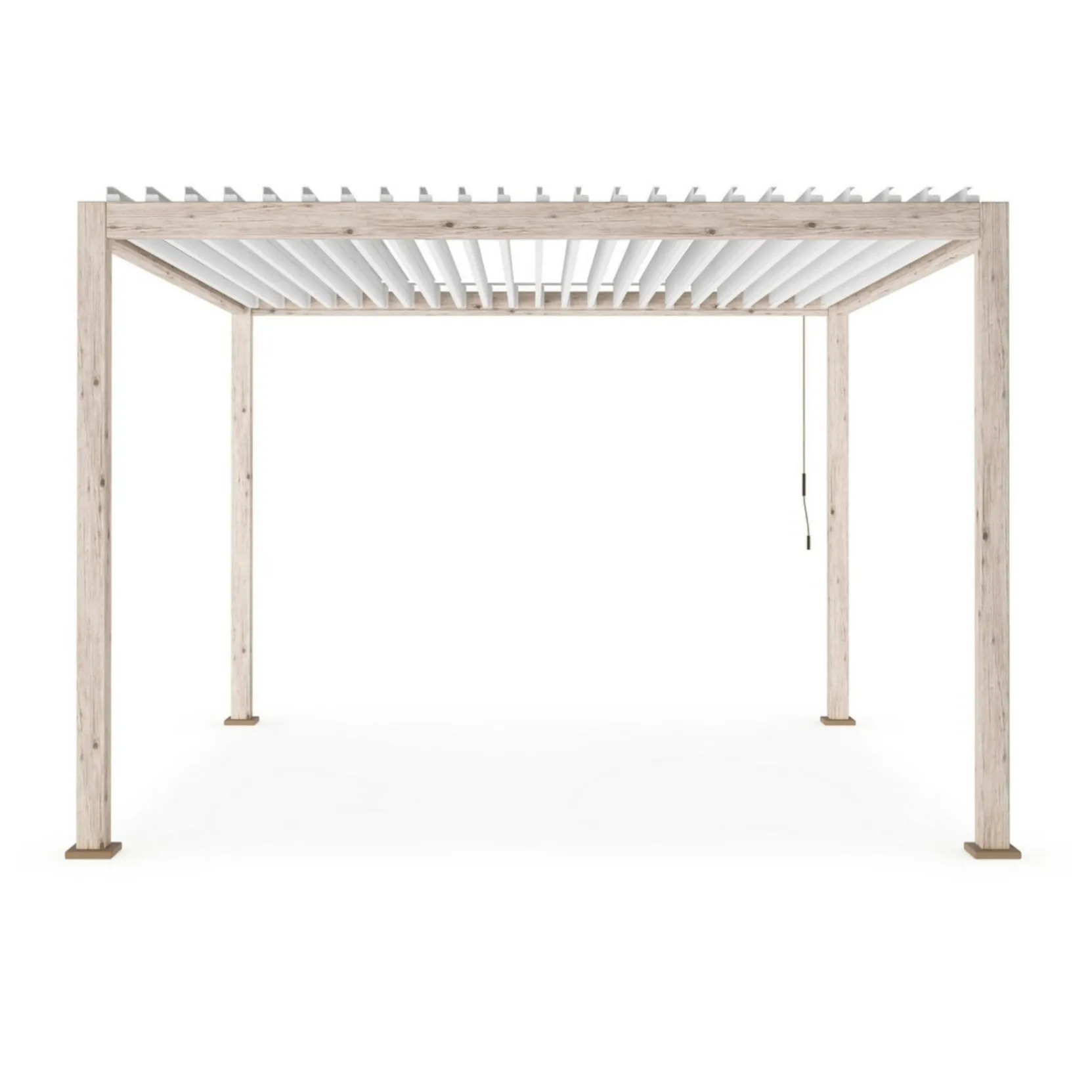 Pergola Bizzotto Ocean Alluminio Effetto Legno Bianco 3.6x3.6
