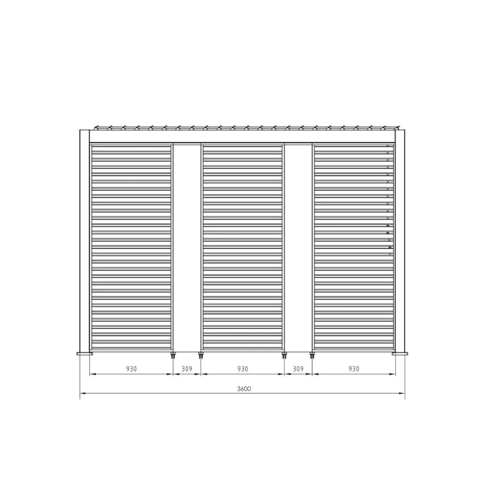 Pergola Bizzotto Ocean Alluminio Effetto Legno Antracite 3.6x3.6