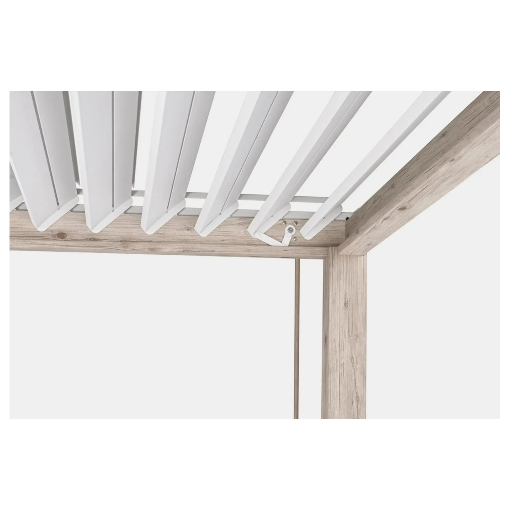 Pergola Bizzotto Ocean Alluminio Effetto Legno Bianco 3.6x3.6