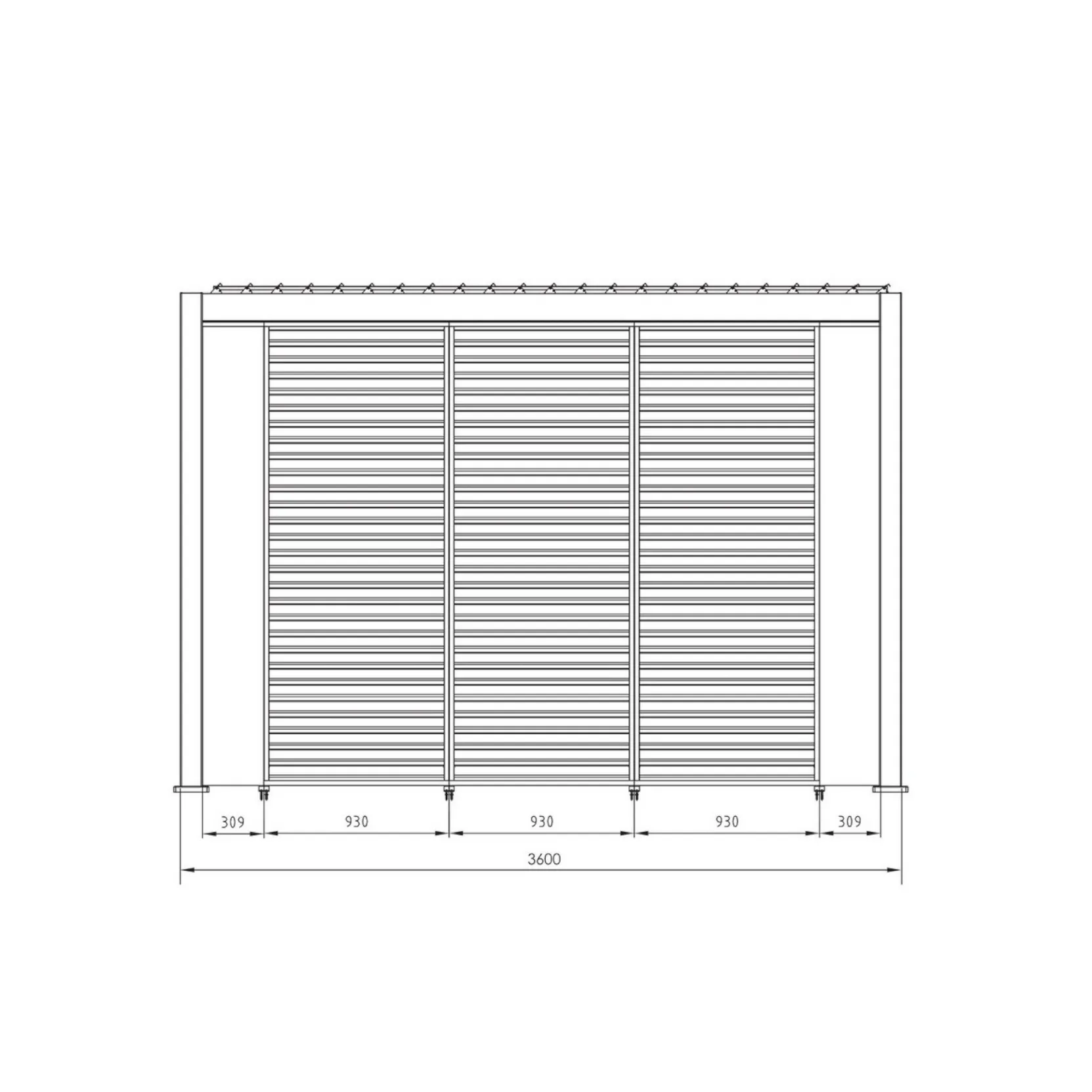 Pergola Bizzotto Ocean Antracite 3.6x7.2