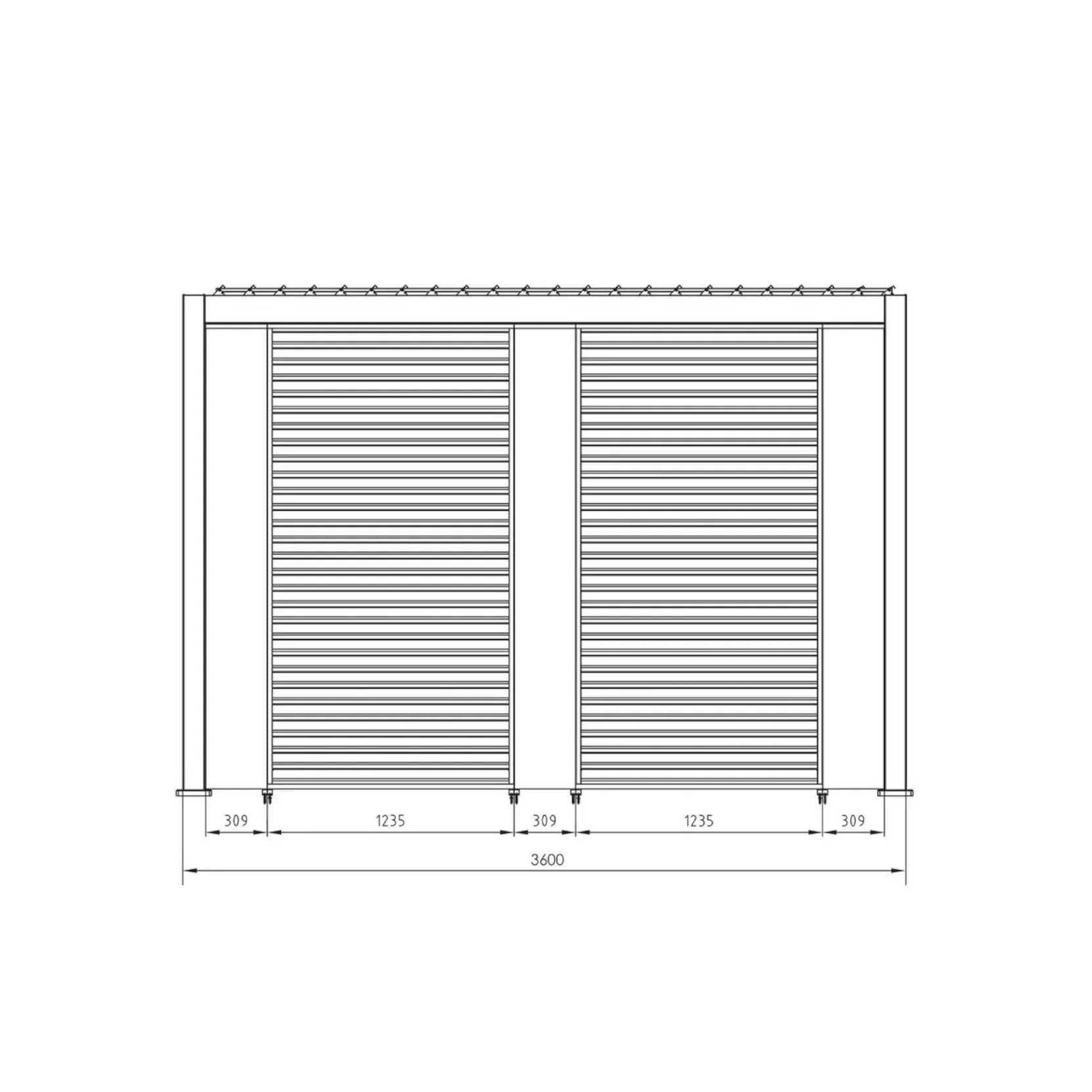 Pergola Bizzotto Ocean Antracite 3.6x7.2