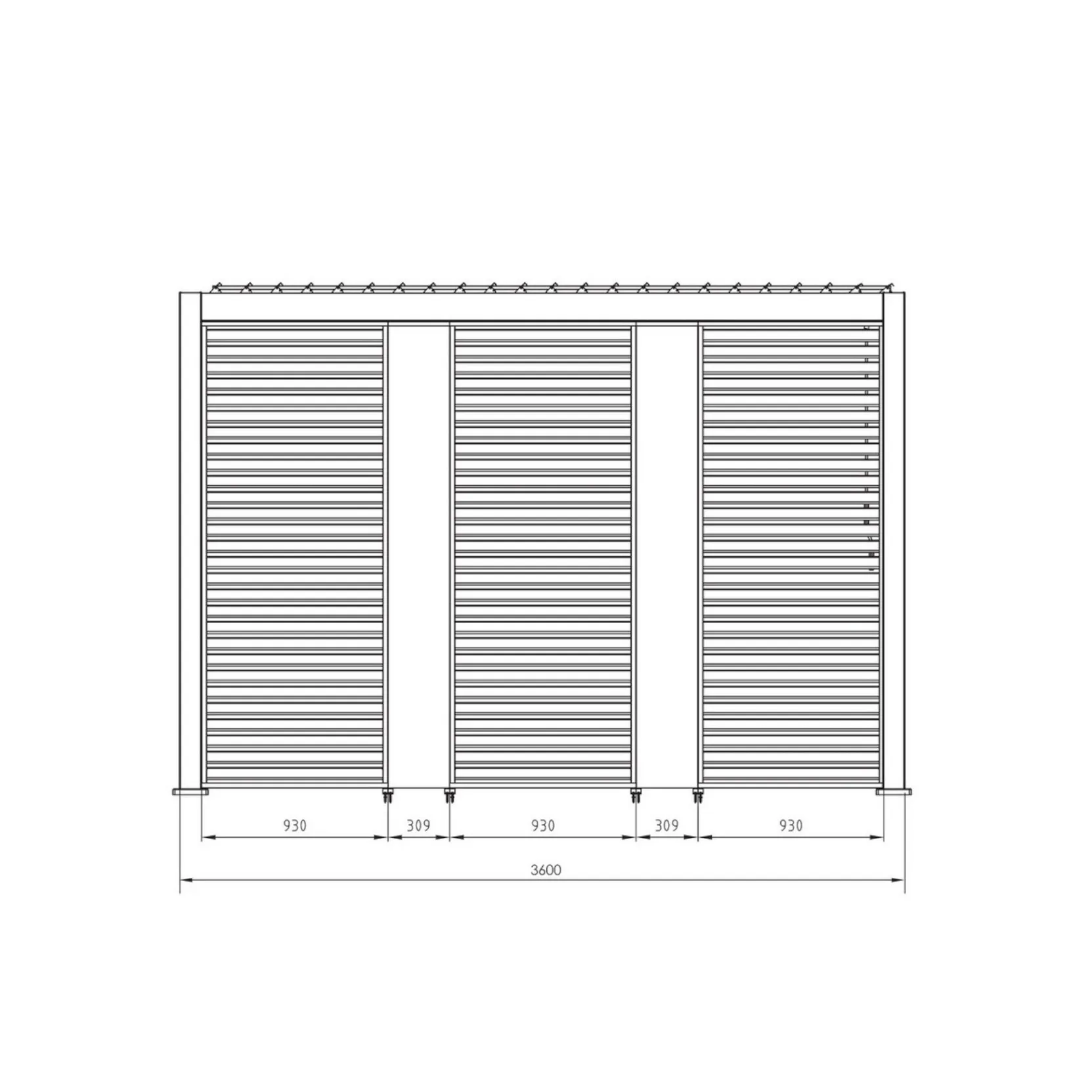 Pergola Bizzotto Ocean Antracite 3.6x7.2