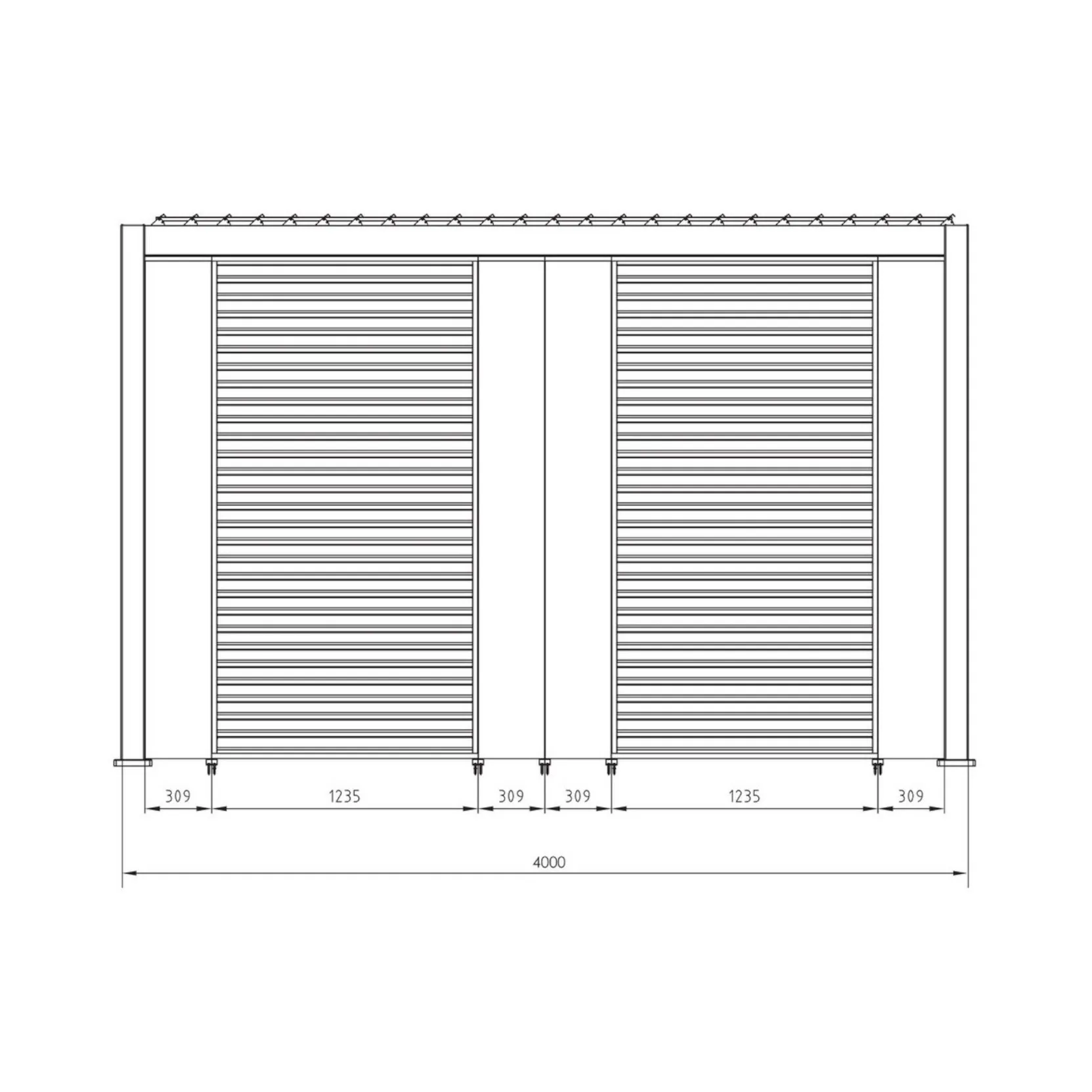 Pergola Bizzotto Ocean Alluminio Effetto Legno Bianco 3x4