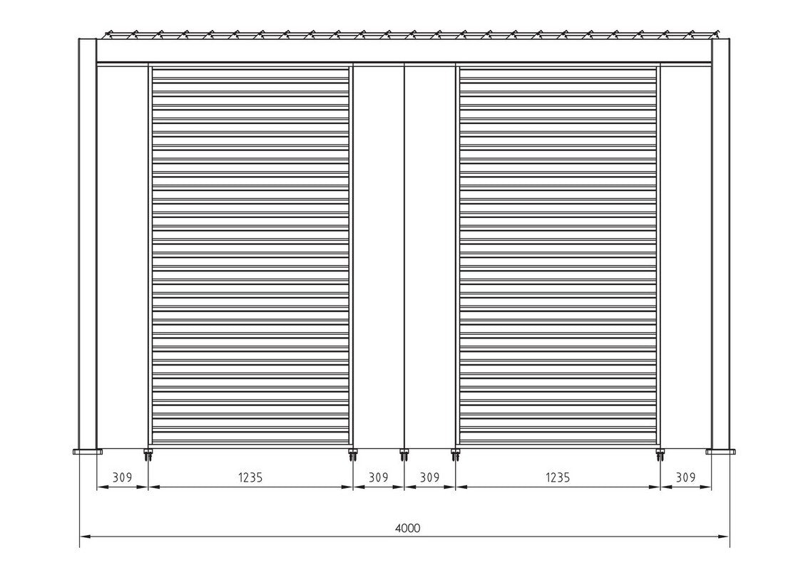 Pergola Bizzotto Collection Ocean 3x4 - Natural/Antracite