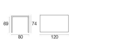 Emu Tavolo rettangolare 120x80 Nova