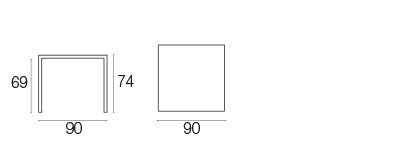 Emu Tavolo quadrato 90x90 Nova