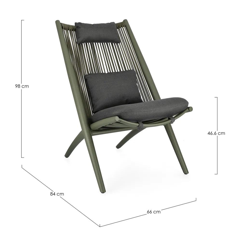 Poltrona Lounge Bizzotto Collection Aloha - Verde