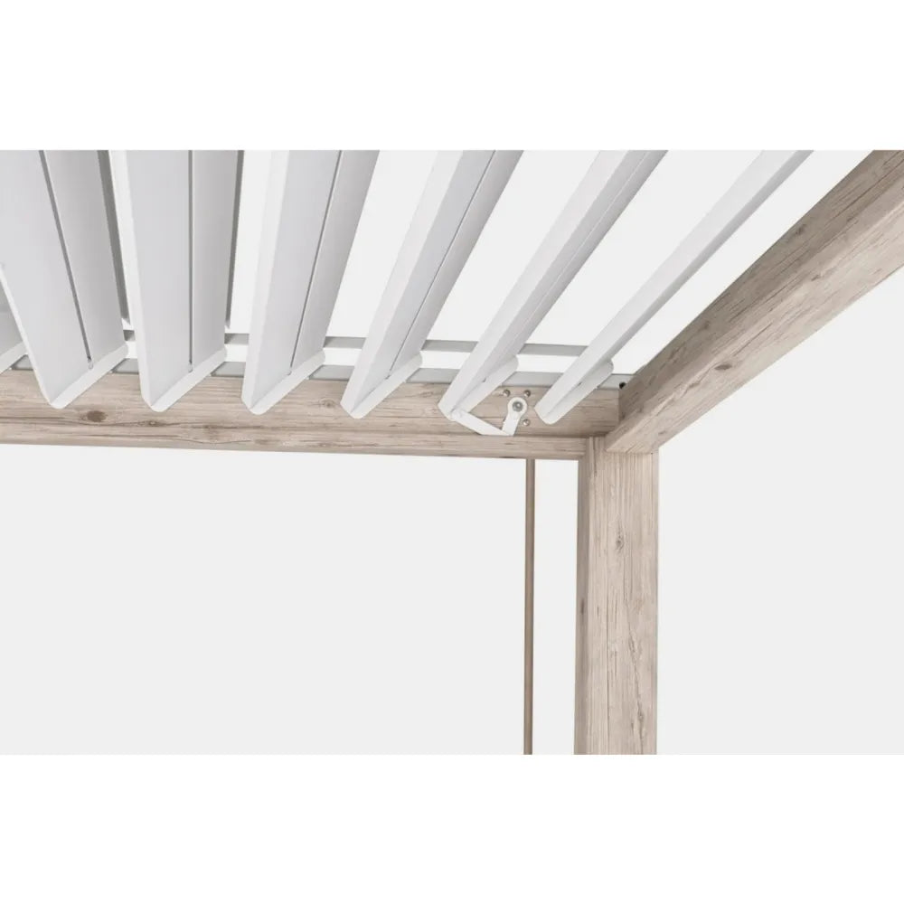 Pergola Bizzotto Collection Ocean 3.6x3.6 - Alluminio Effetto Legno/Bianco