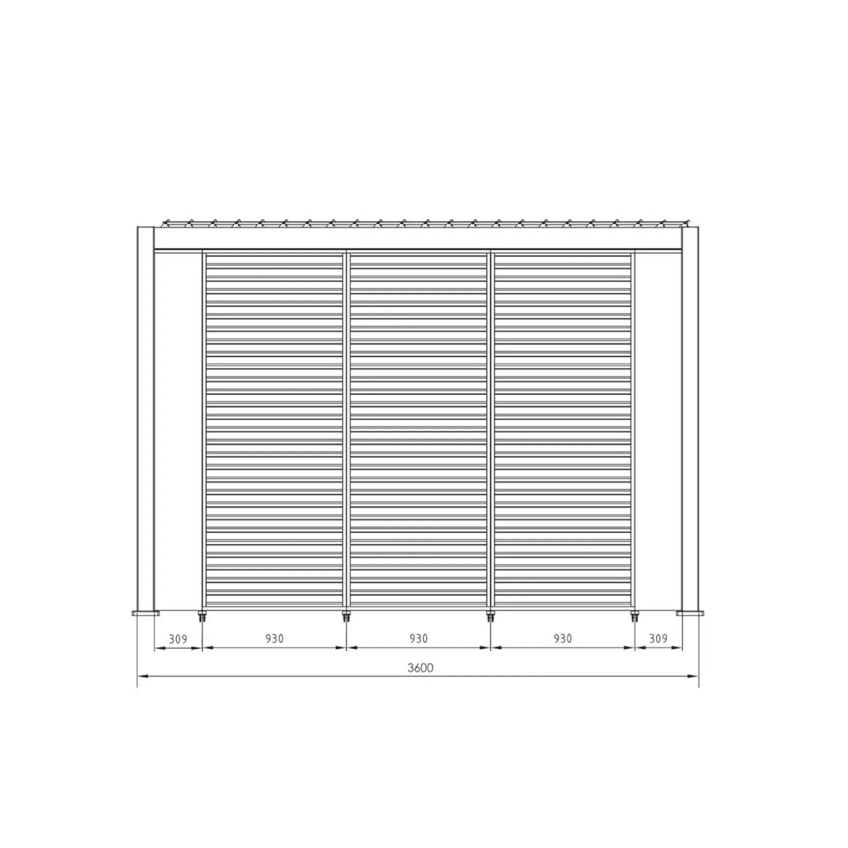 Pergola Bizzotto Ocean Alluminio Effetto Legno Antracite  3.6x3.6