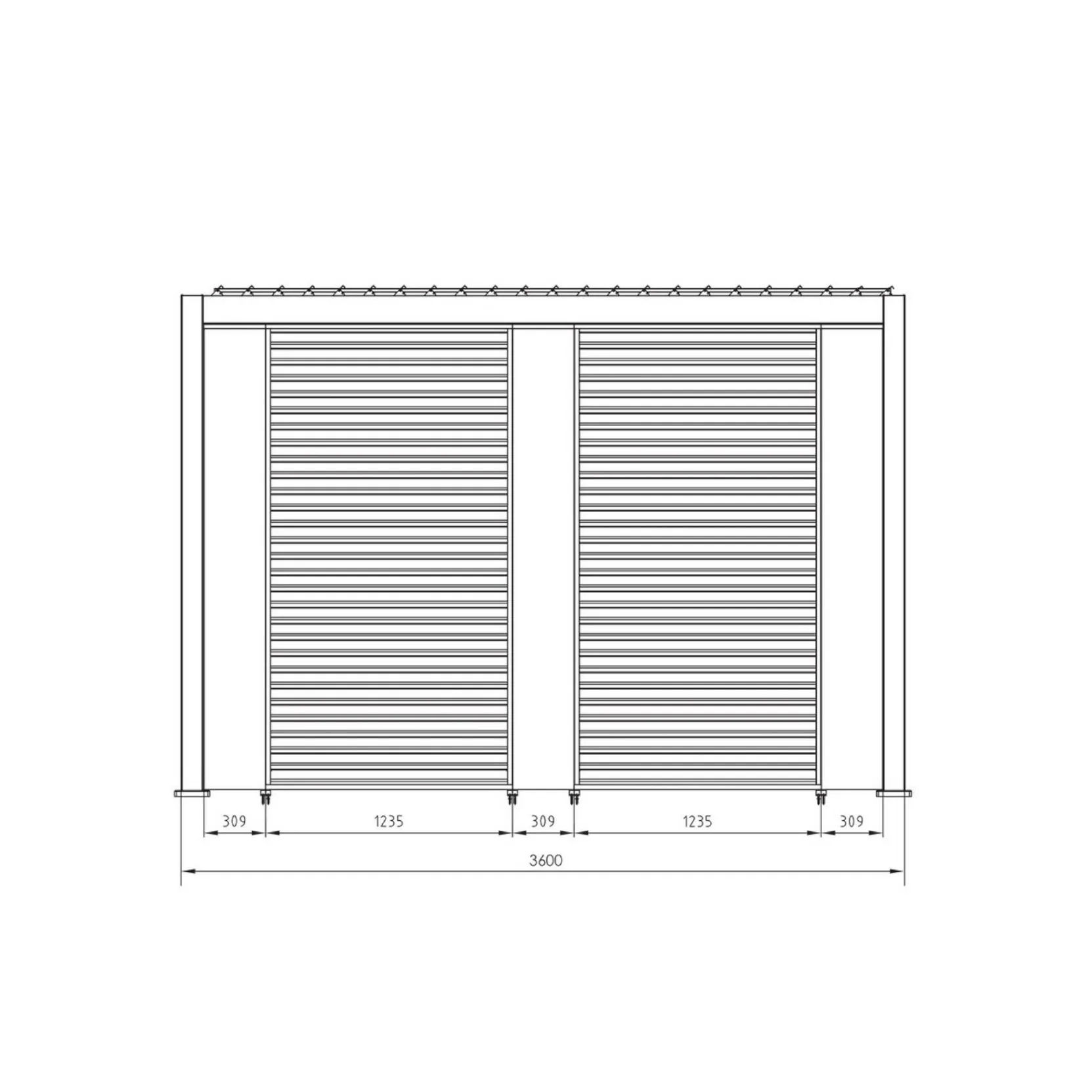 Pergola Bizzotto Ocean Alluminio Effetto Legno Bianco 3.6x3.6