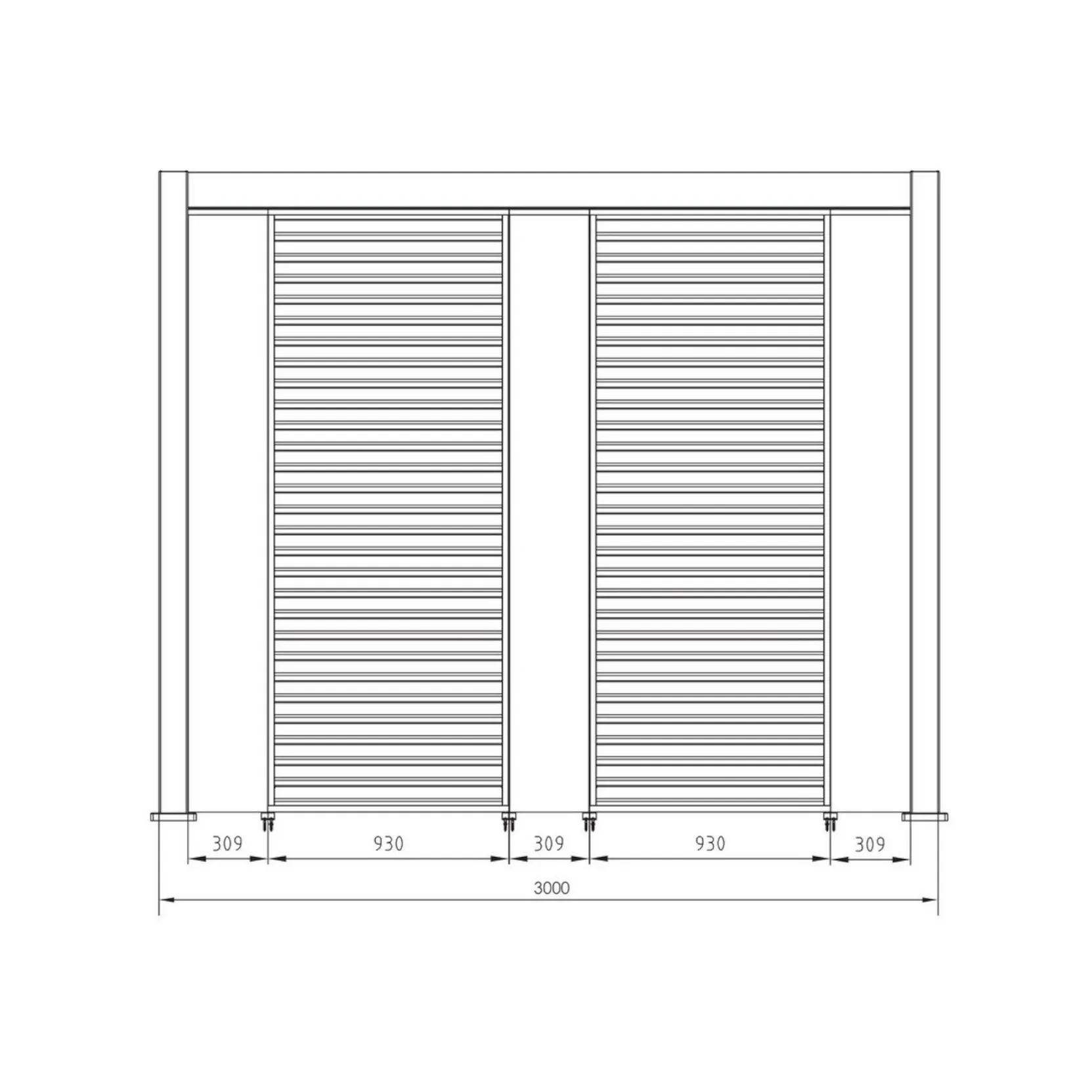 Pergola Bizzotto Ocean Bianca 3x3