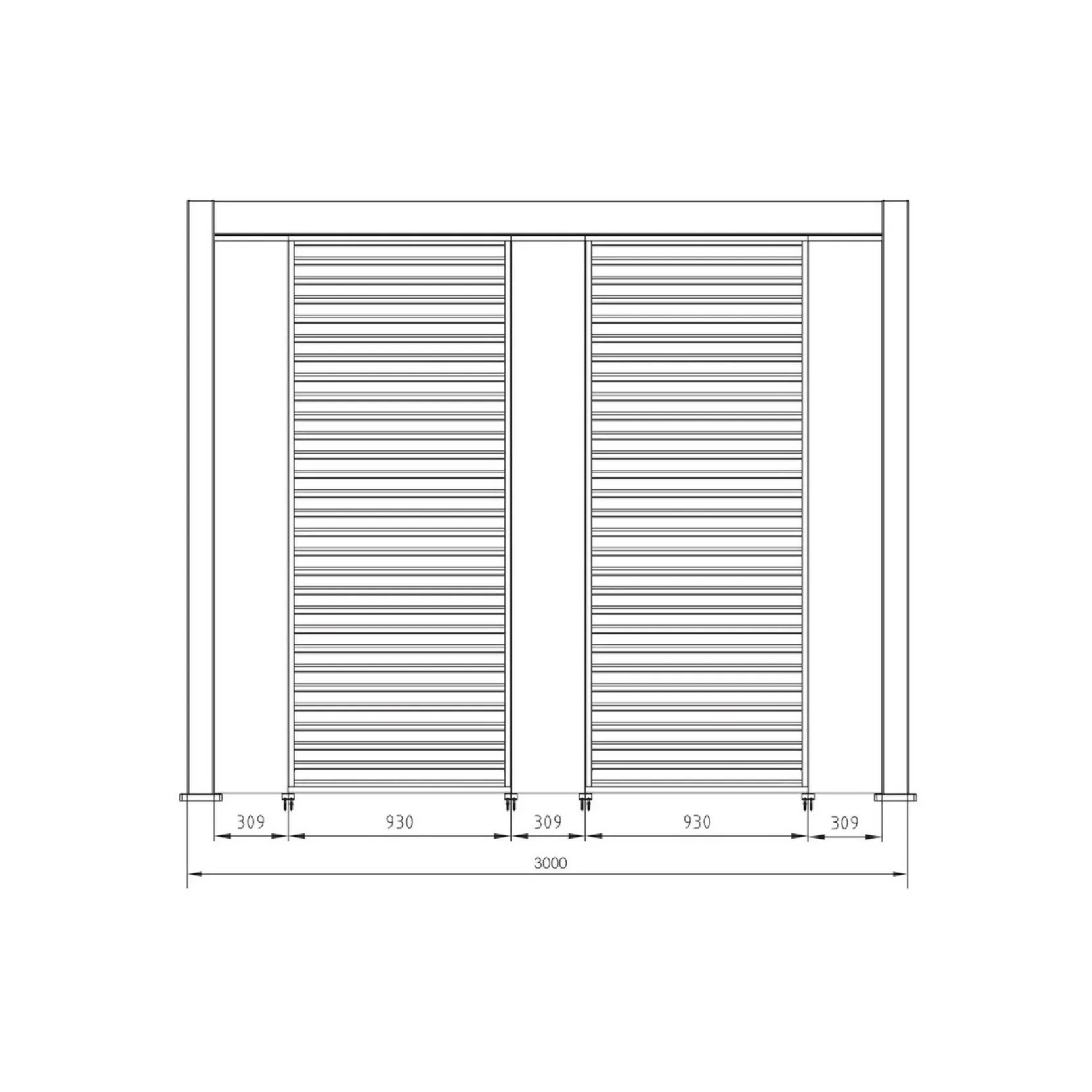 Pergola Bizzotto Ocean Alluminio Effetto Legno Bianco  3x4