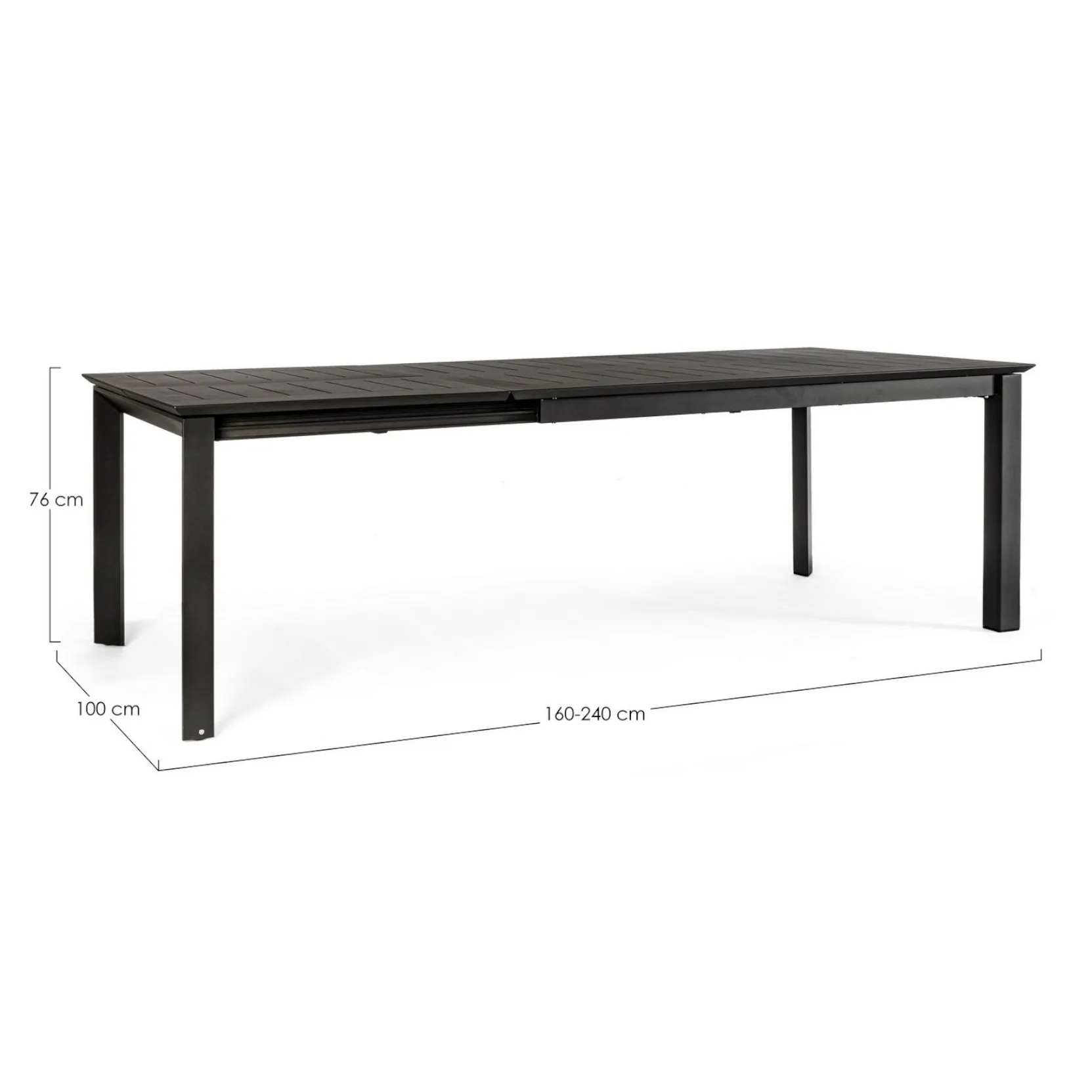 Bizzotto Tavolo Konnor Antracite 160/240 x 100